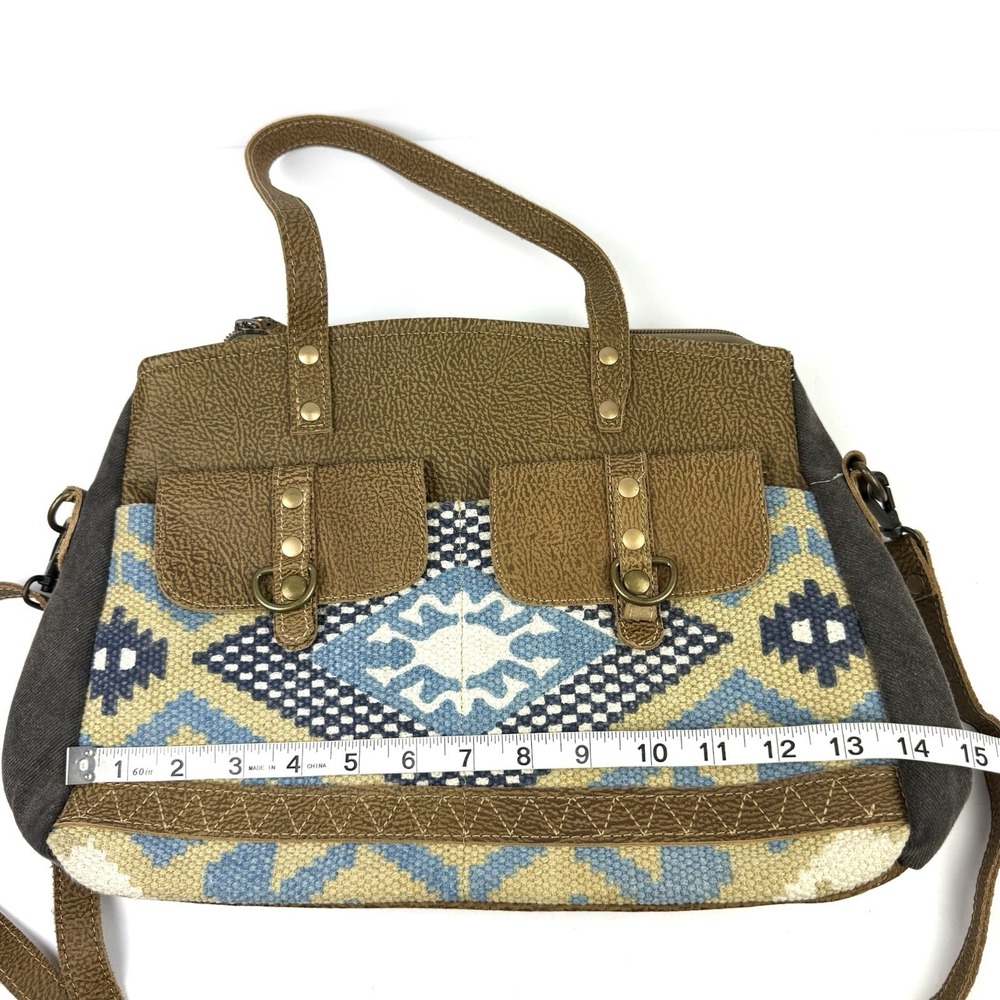Myra Handbag Satchel Aztec Southwest Boho Two Way Wear Ranch Cowgirl Used Once - Picture 10 of 14